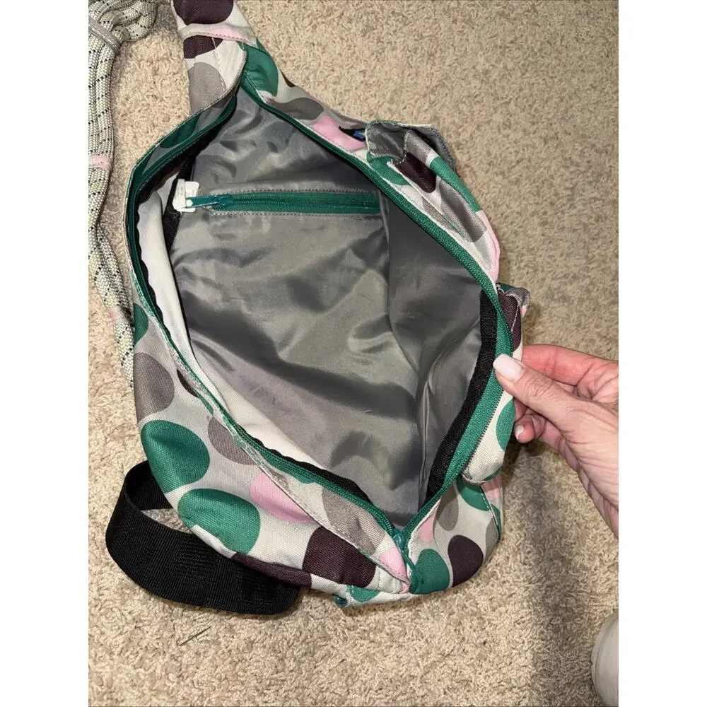 KAVU Rope Bag Sling Backpack Polka Dot Green Pink Grey Crossbody